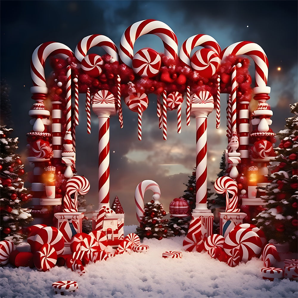 Christmas Whimsical Candy Cane Archway Backdrop UK RR8-229