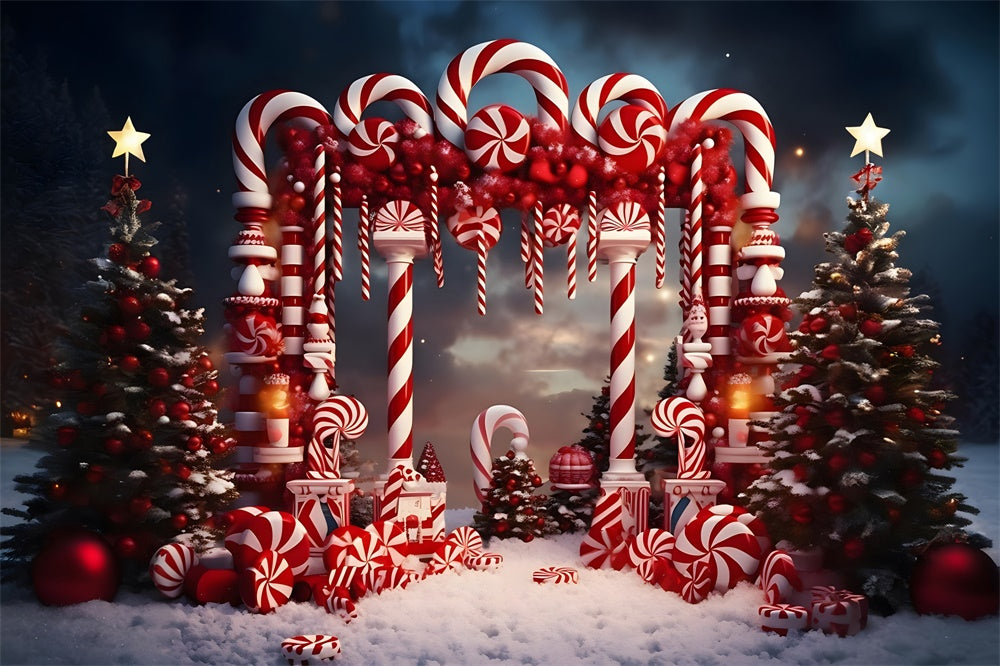 Christmas Whimsical Candy Cane Archway Backdrop UK RR8-229