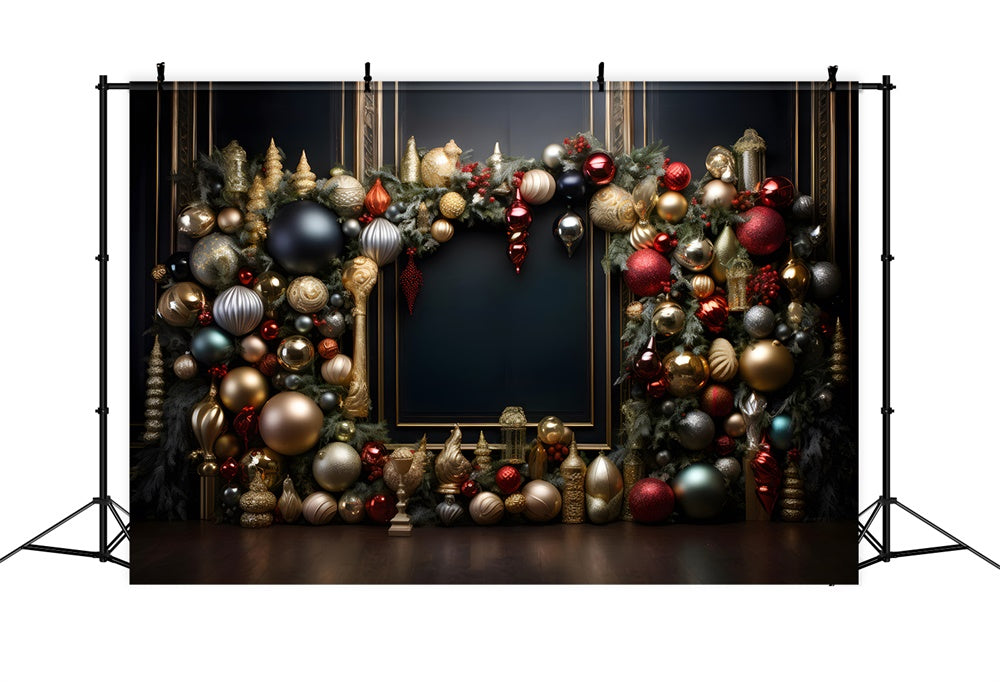 Christmas Elegant Ornaments Garland Backdrop UK RR8-237