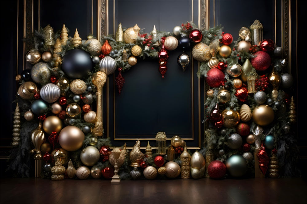 Christmas Elegant Ornaments Garland Backdrop UK RR8-237