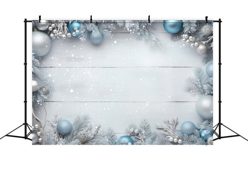 Christmas Frosted Garland White Wood Backdrop UK RR8-240