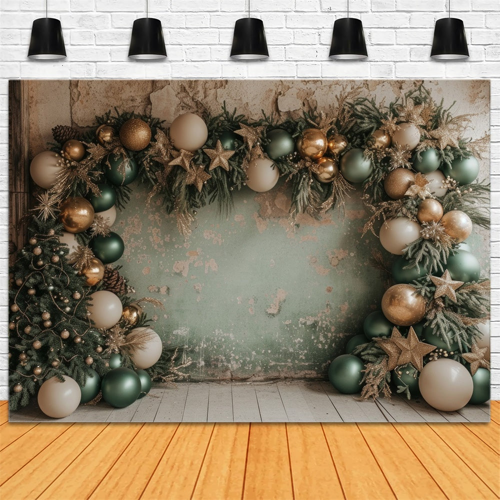 Christmas Rustic Balloon Garland Tree Backdrop UK RR8-244