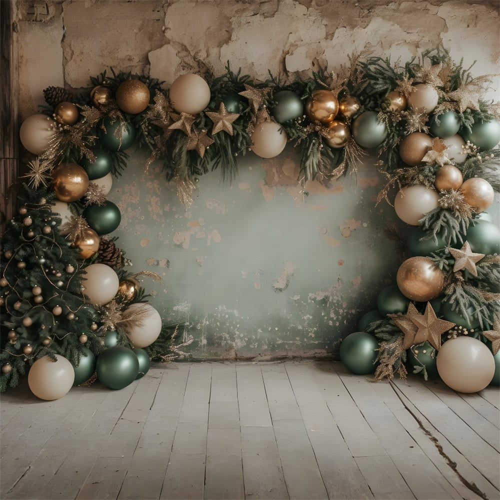 Christmas Rustic Balloon Garland Tree Backdrop UK RR8-244