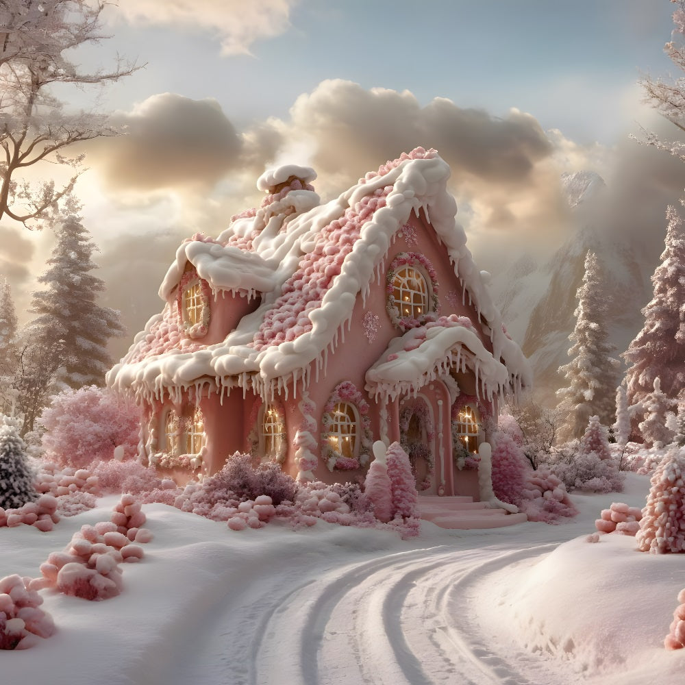 Christmas Gingerbread Cottage Treats Backdrop UK RR8-246