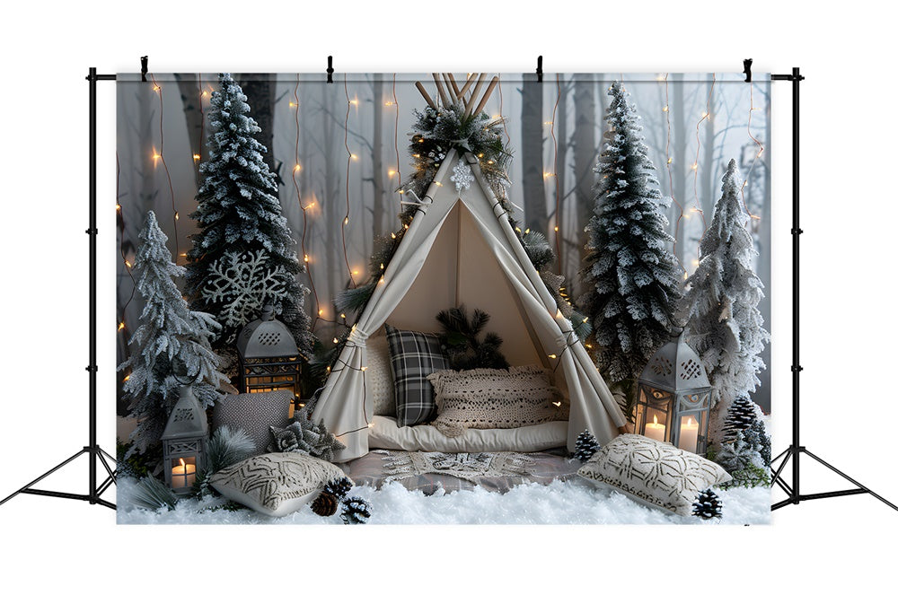 String Lights Tent Christmas Trees Backdrop UK RR8-26