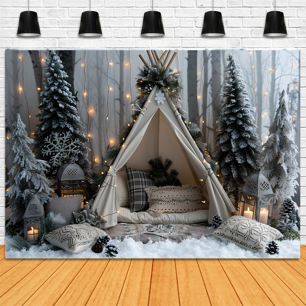 String Lights Tent Christmas Trees Backdrop UK RR8-26