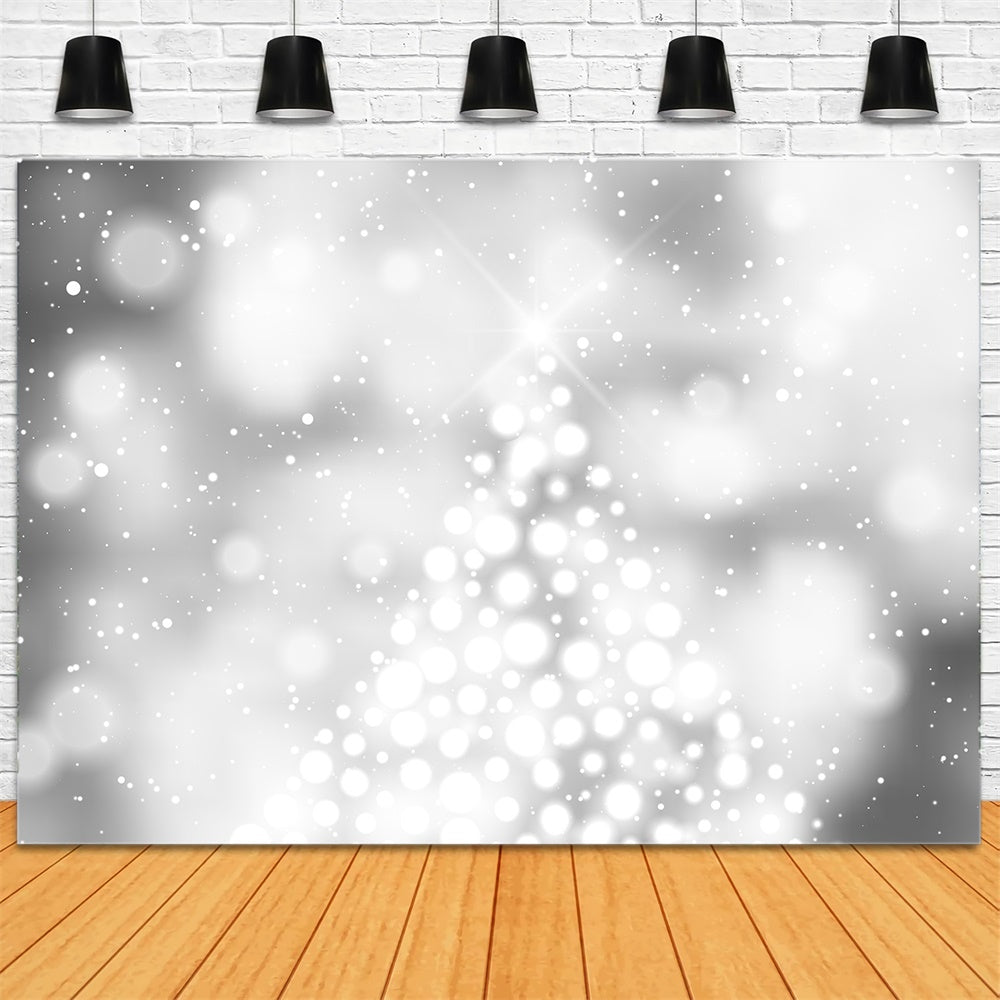 Christmas Gray Snowflake Polka Dot Backdrop RR8-273