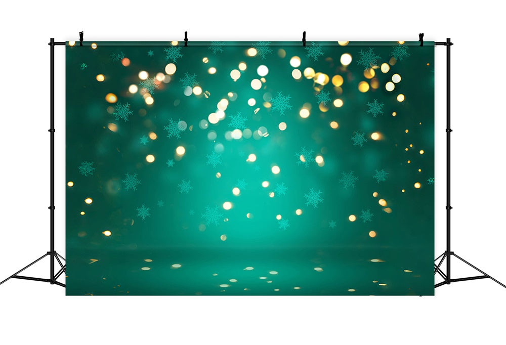 Christmas Green Snowflake Spotlight Backdrop RR8-274