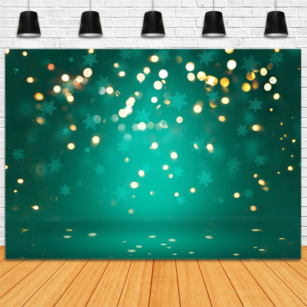 Christmas Green Snowflake Spotlight Backdrop RR8-274