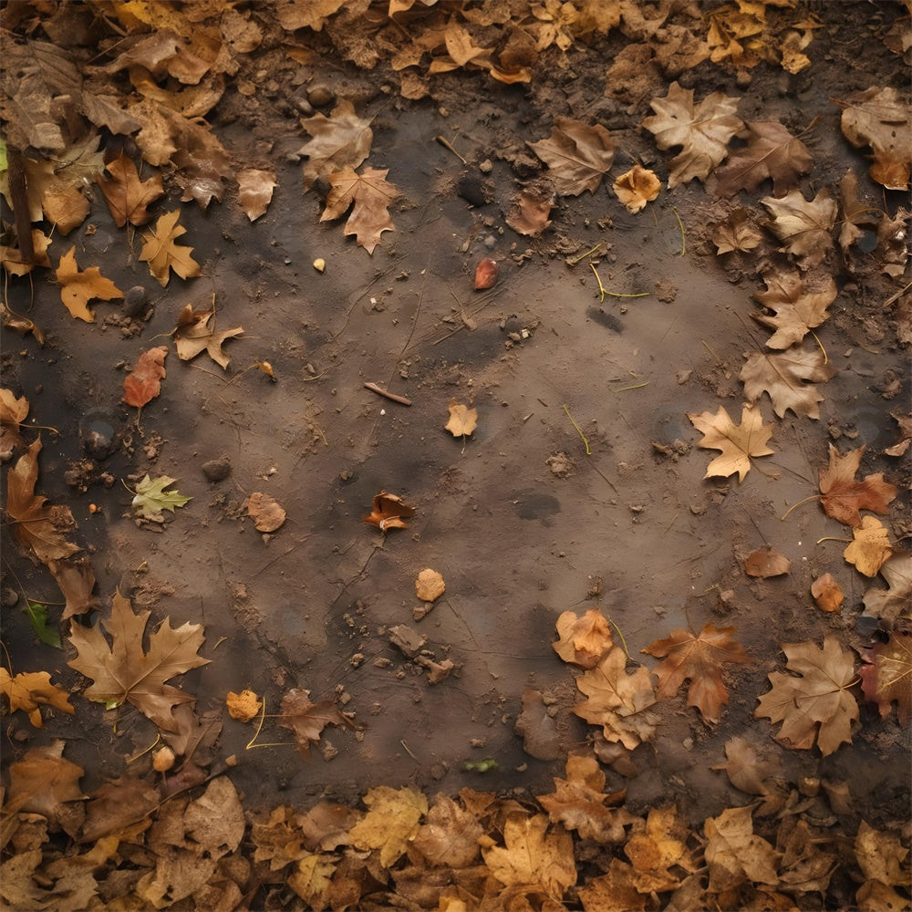 Withered Maple Leaves Mud Floor Backdrop UK RR8-276