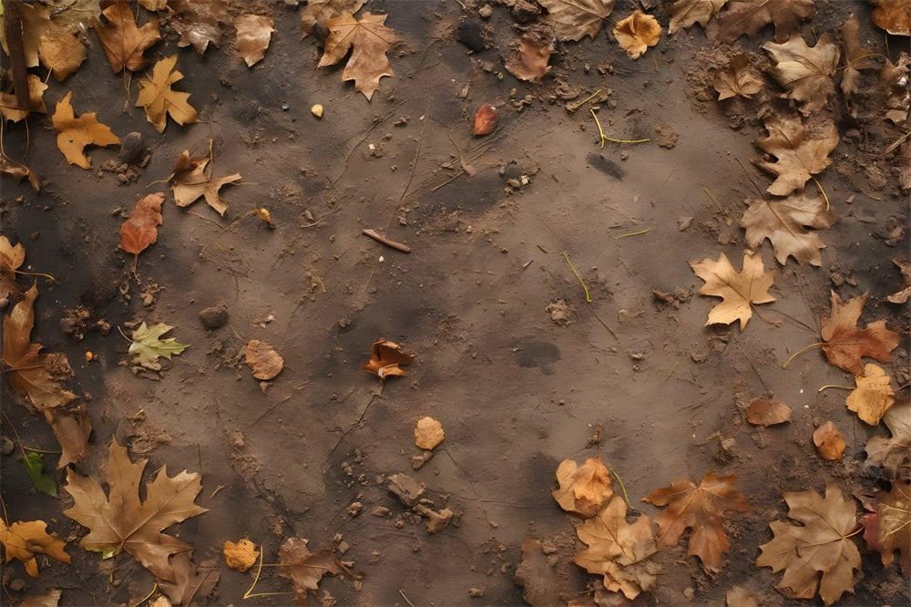 Withered Maple Leaves Mud Floor Backdrop UK RR8-276