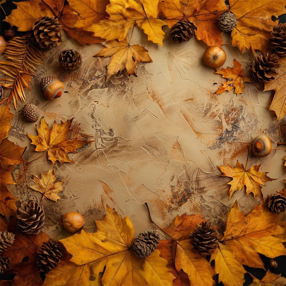 Rustic Autumn Leaves on Textured Floor Backdrop UK RR8-280