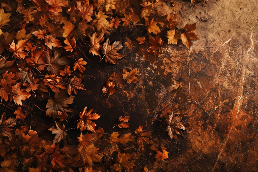 Rustic Ground Scattered Leaves Floor Backdrop UK RR8-285