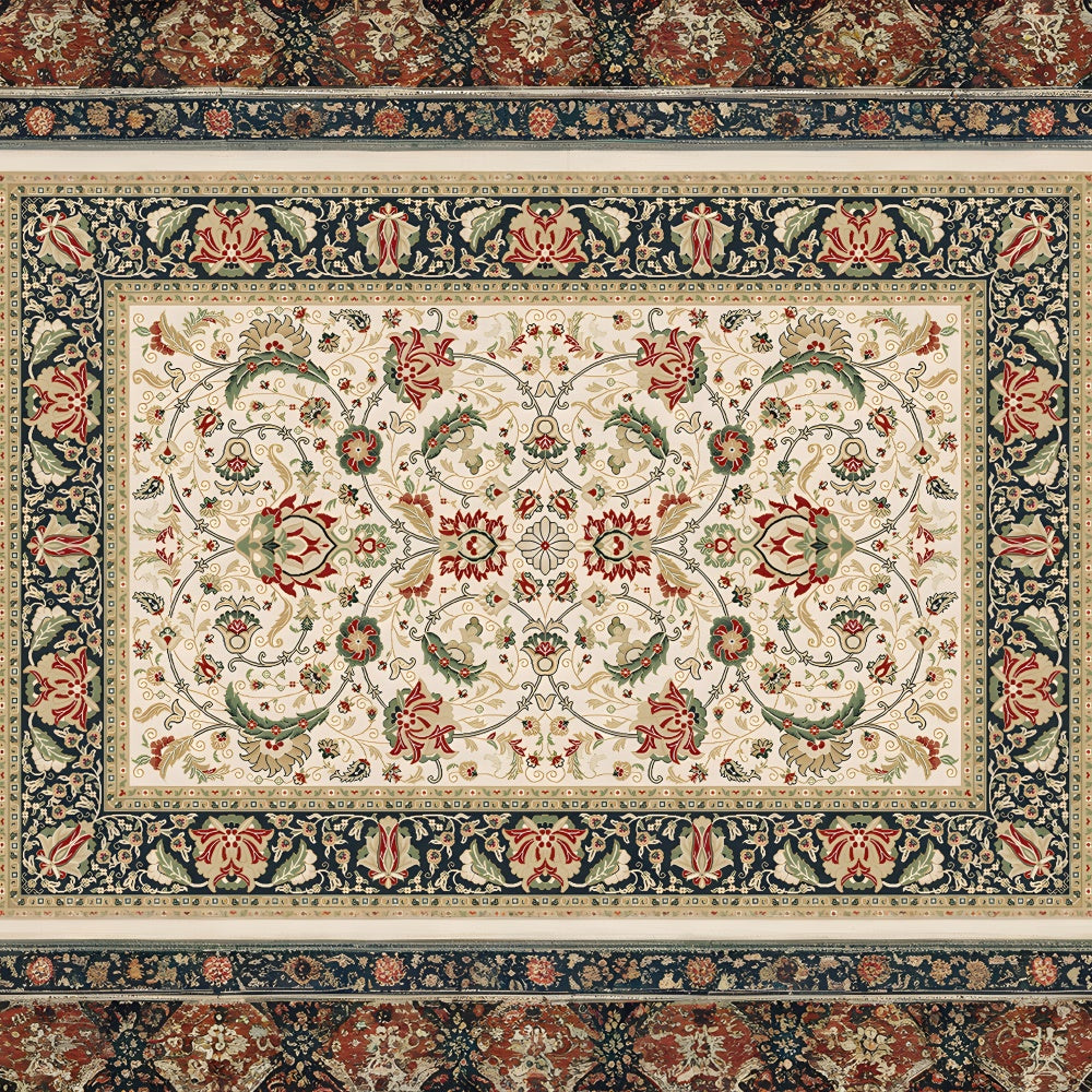 Intricate Floral Patterned Carpet Floor Backdrop UK RR8-297