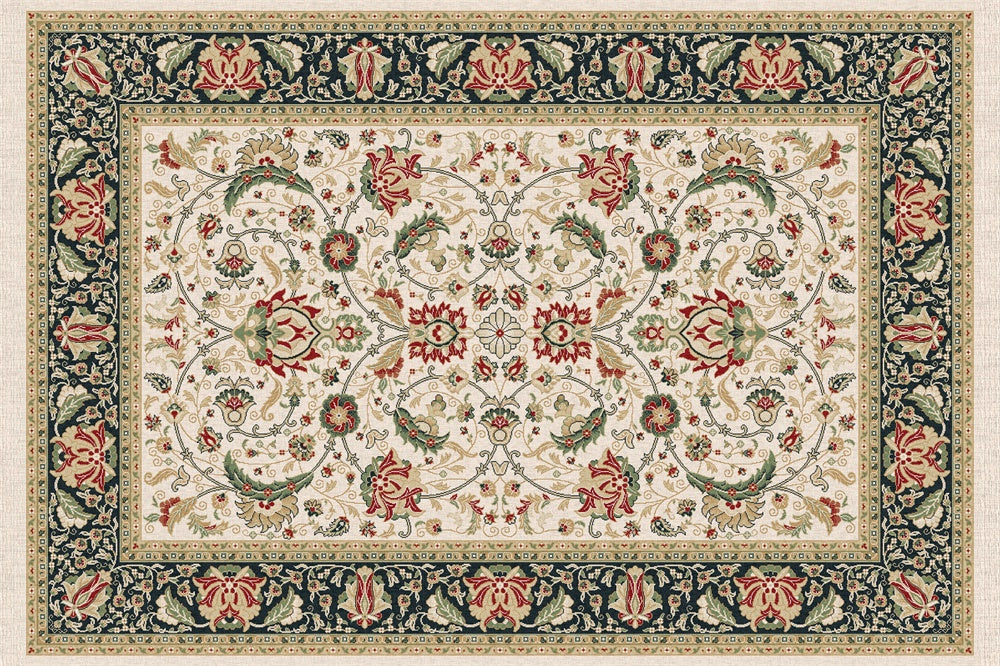 Intricate Floral Patterned Carpet Floor Backdrop UK RR8-297