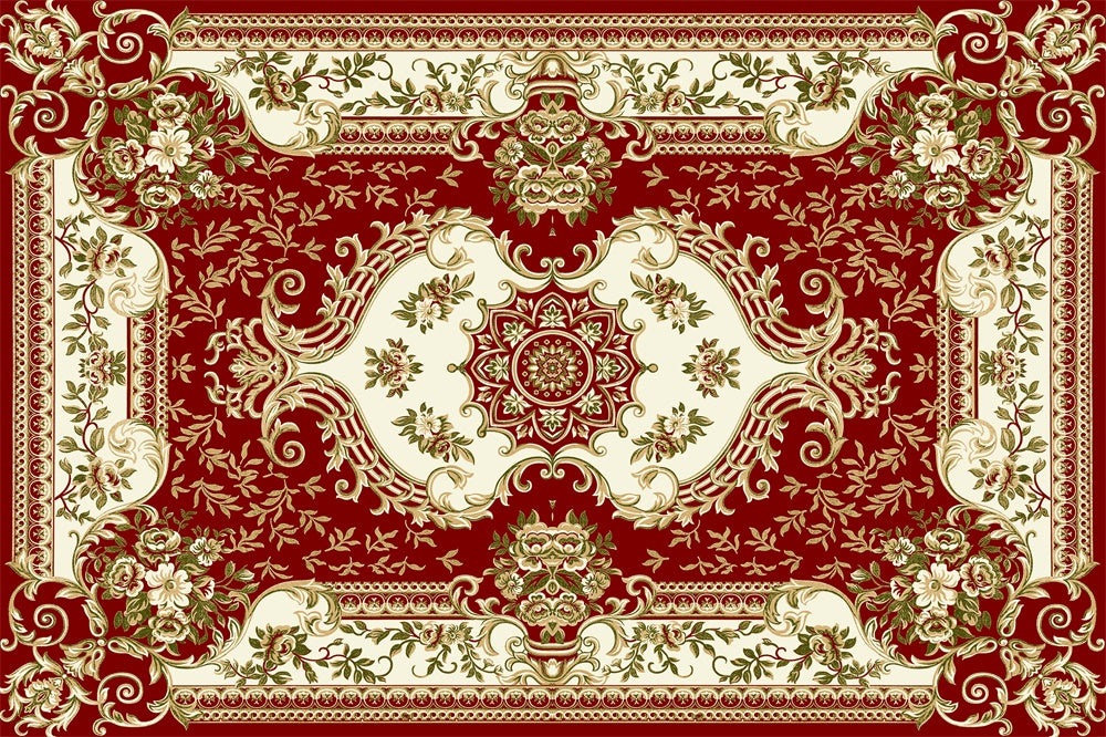 Ornate Red and Gold Carpet Floor Backdrop UK RR8-298