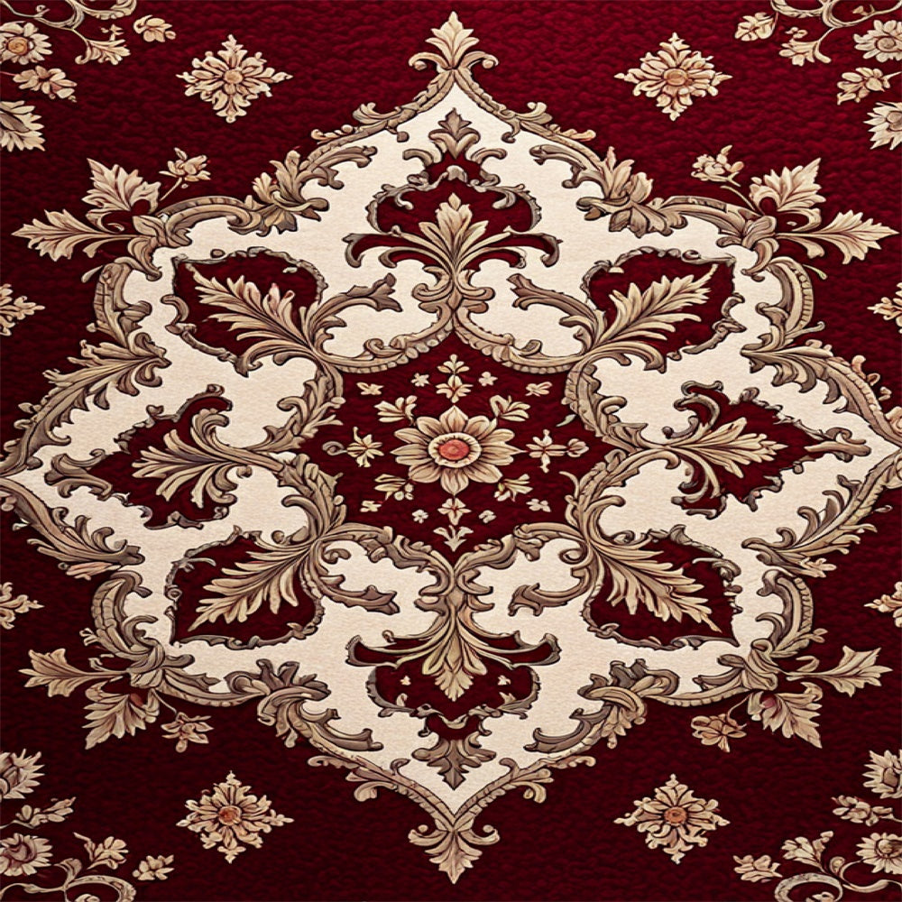 Red and Cream Elegant Carpet Floor Backdrop UK RR8-302