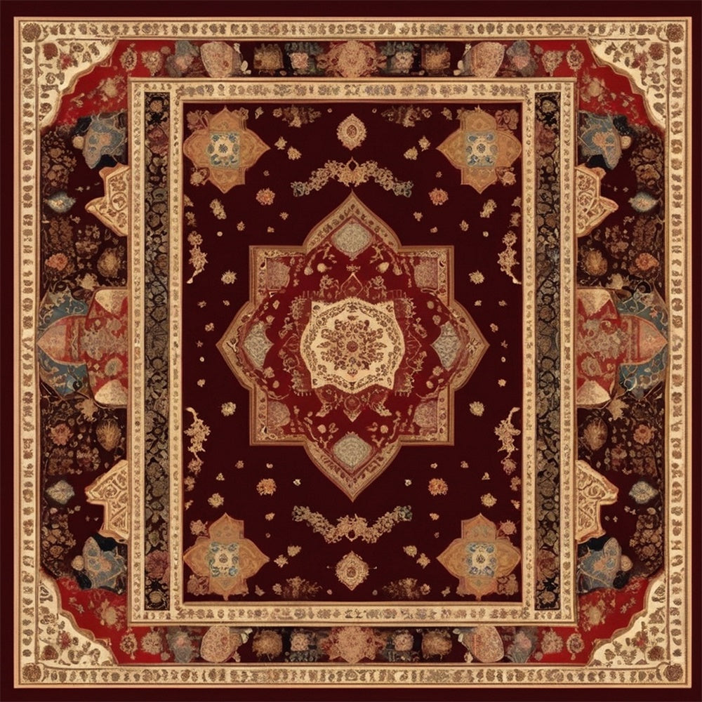 Rich Burgundy and Beige Carpet Floor Backdrop UK RR8-305