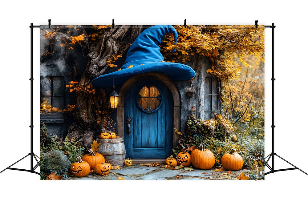 Witch House Autumn Pumpkins Backdrop UK RR8-307