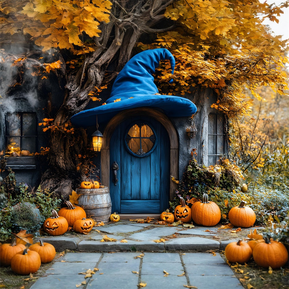 Witch House Autumn Pumpkins Backdrop UK RR8-307