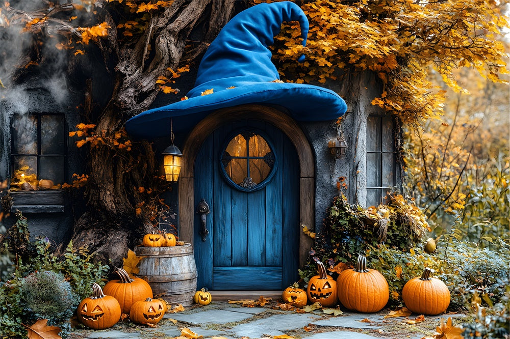 Witch House Autumn Pumpkins Backdrop UK RR8-307