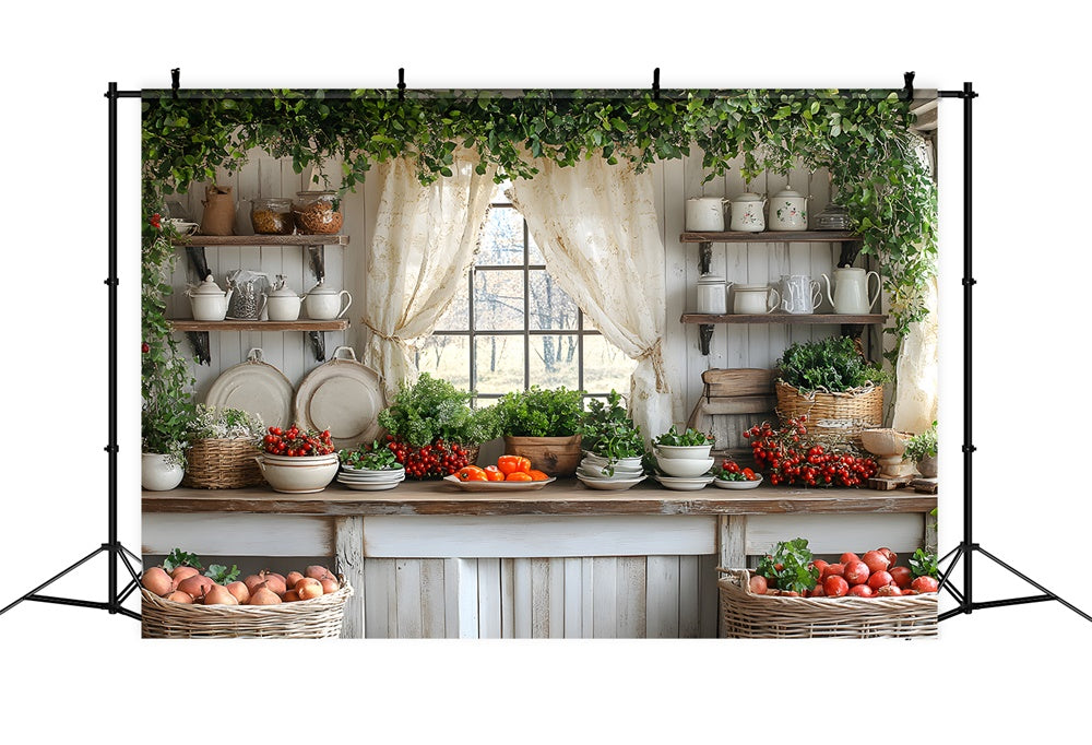 Autumn Harvest Kitchen Photography Backdrop UK RR8-323