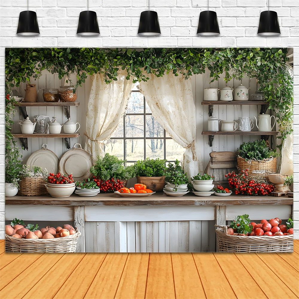 Autumn Harvest Kitchen Photography Backdrop UK RR8-323