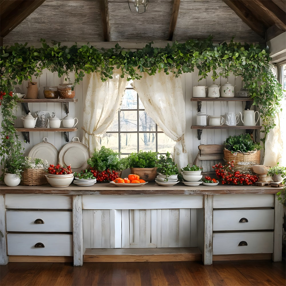 Autumn Harvest Kitchen Photography Backdrop UK RR8-323