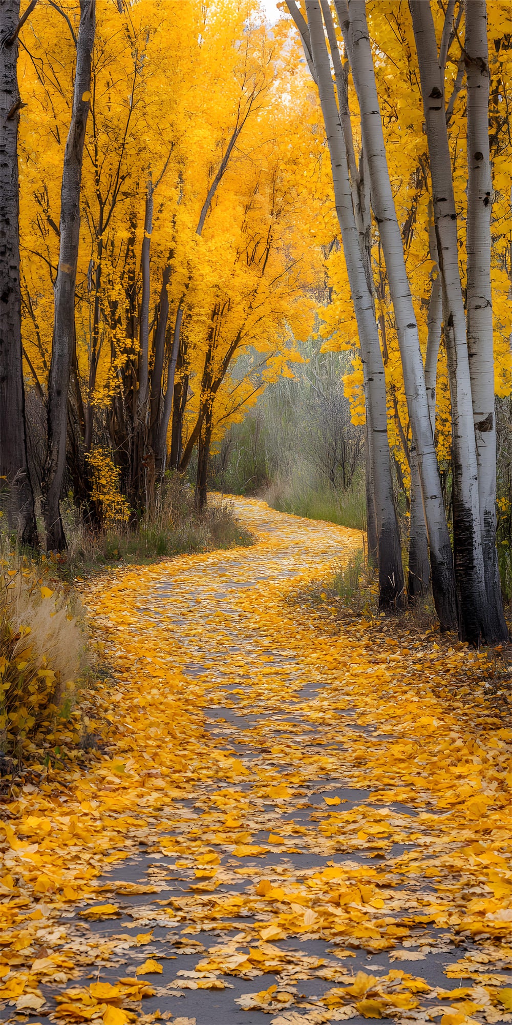 Golden Maple Leaves Sweep Autumn Scenery Backdrop UK RR8-331