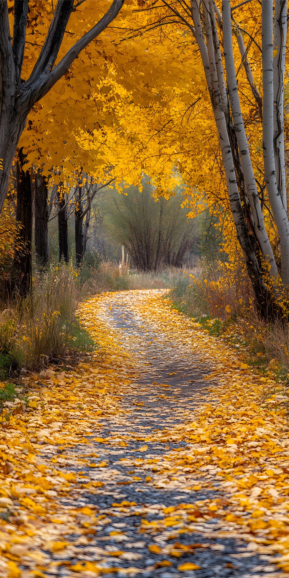 Autumn Maple Leaves Path Sweep Photography Backdrop UK RR8-332