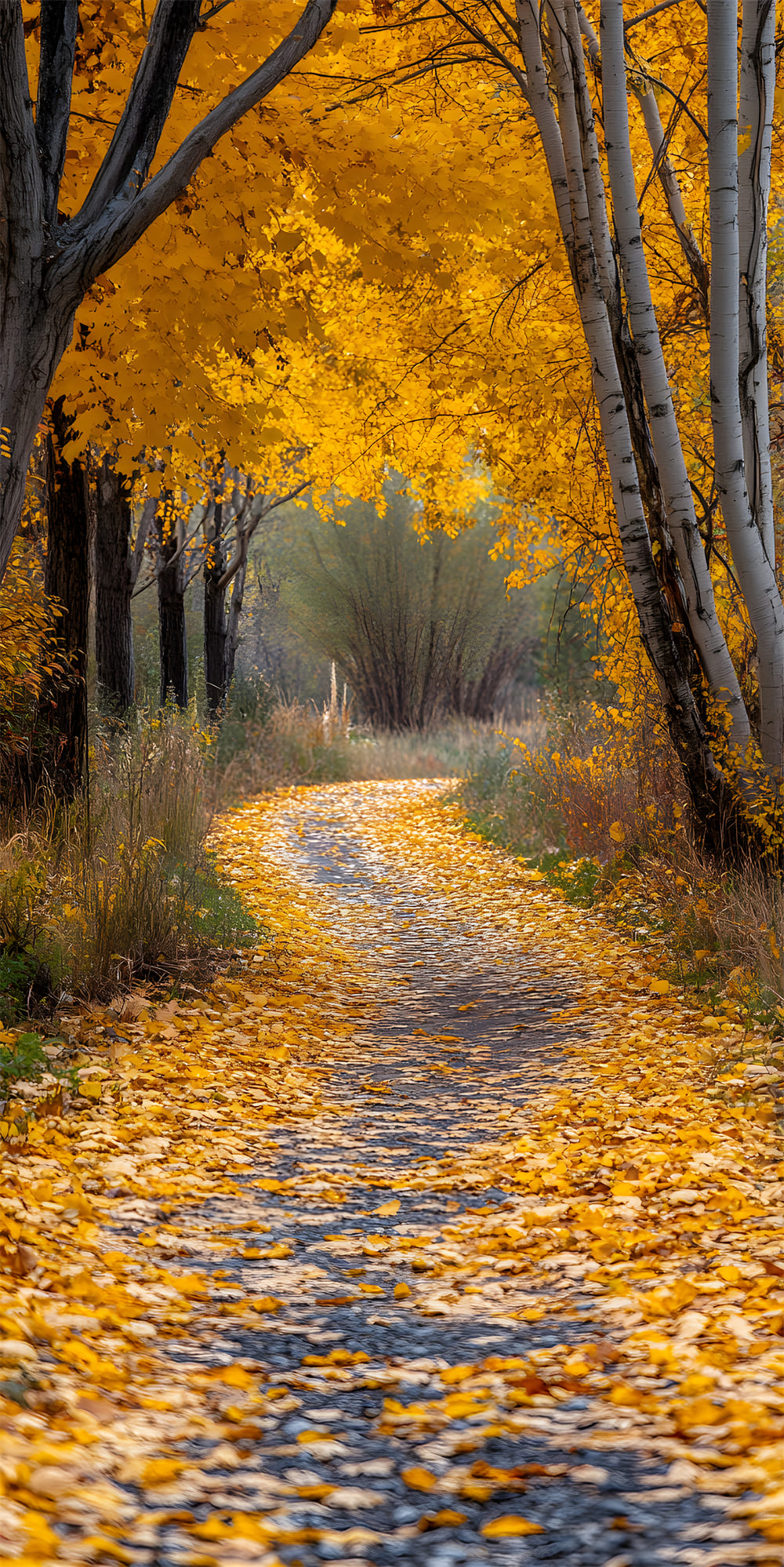 Autumn Maple Leaves Path Sweep Photography Backdrop UK RR8-332