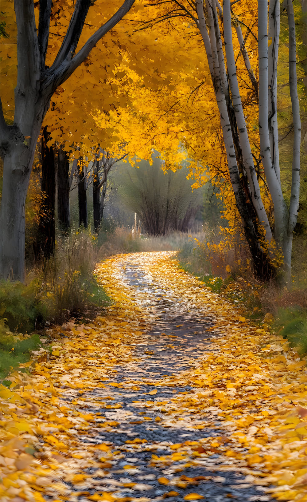 Autumn Maple Leaves Path Sweep Photography Backdrop UK RR8-332