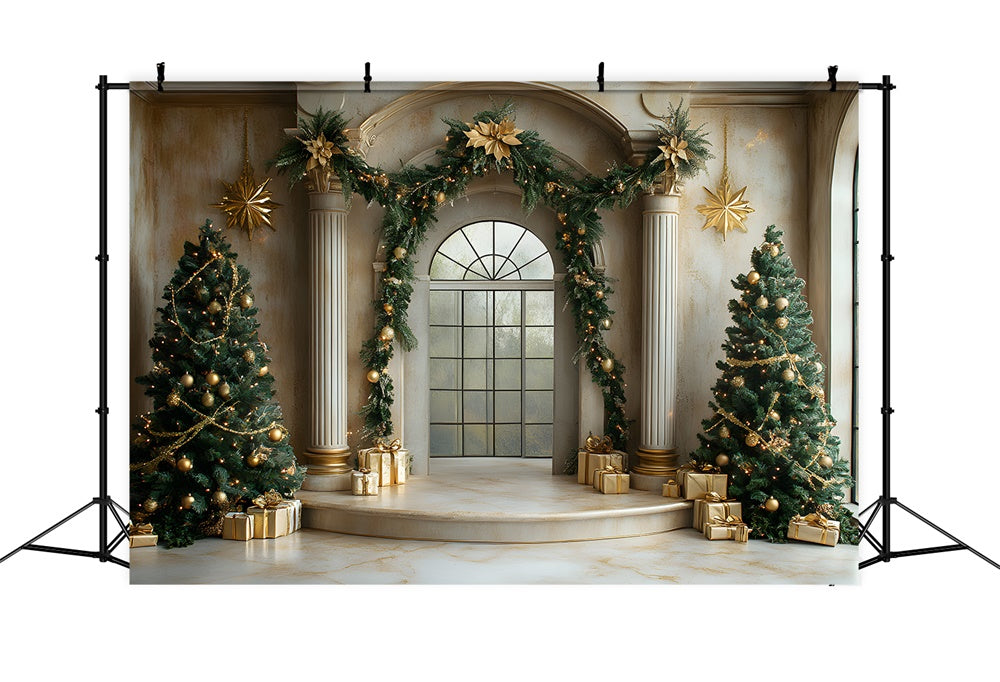 Christmas Garland Decorated Door Backdrop UK RR8-338