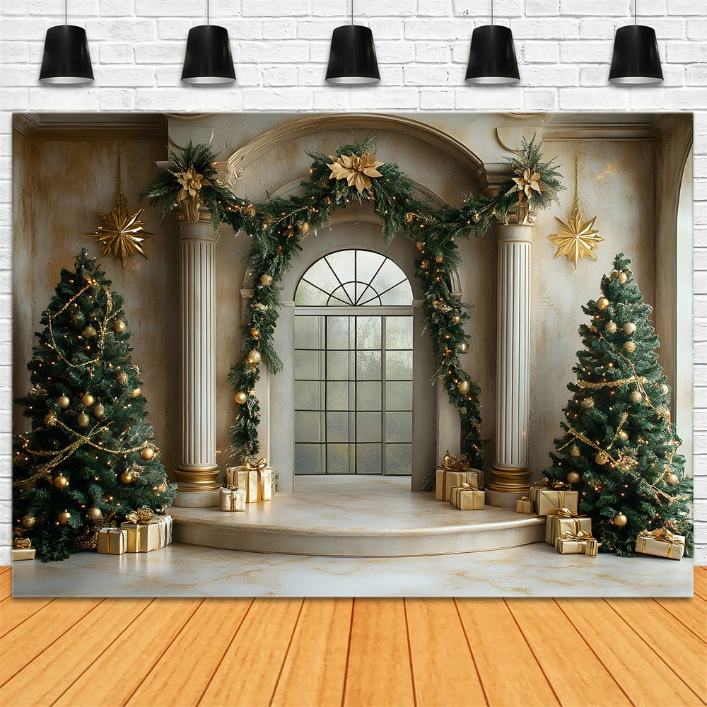 Christmas Garland Decorated Door Backdrop UK RR8-338