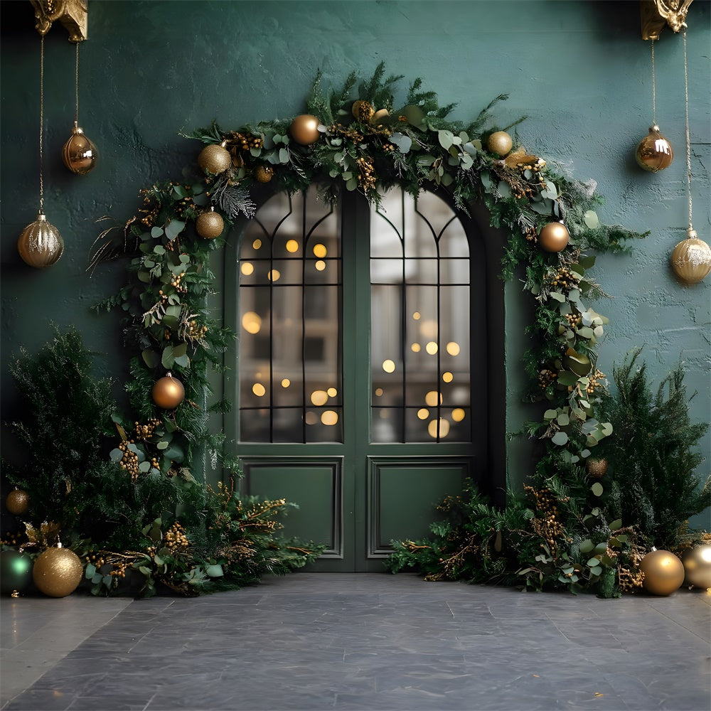 Christmas Balls Garland Decor Door Backdrop UK RR8-346