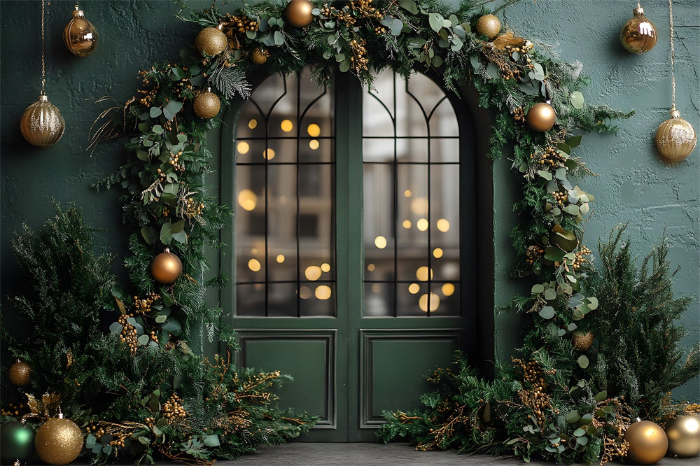 Christmas Balls Garland Decor Door Backdrop UK RR8-346