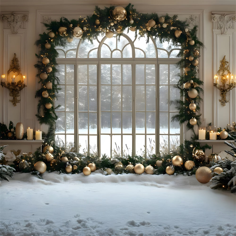 Christmas Balls Garland Window Backdrop UK RR8-35