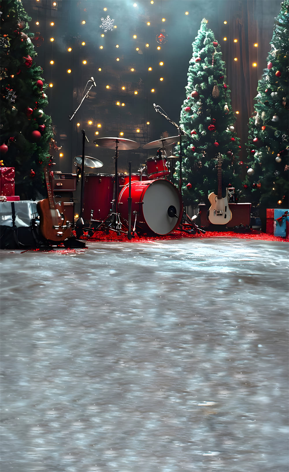 Christmas Tree Rock Music Stage Sweep Backdrop UK RR8-361