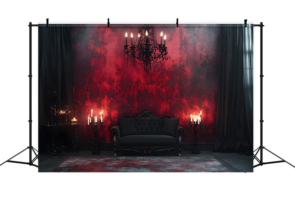 Halloween Gothic Black Red Wall Candles Backdrop UK RR8-371