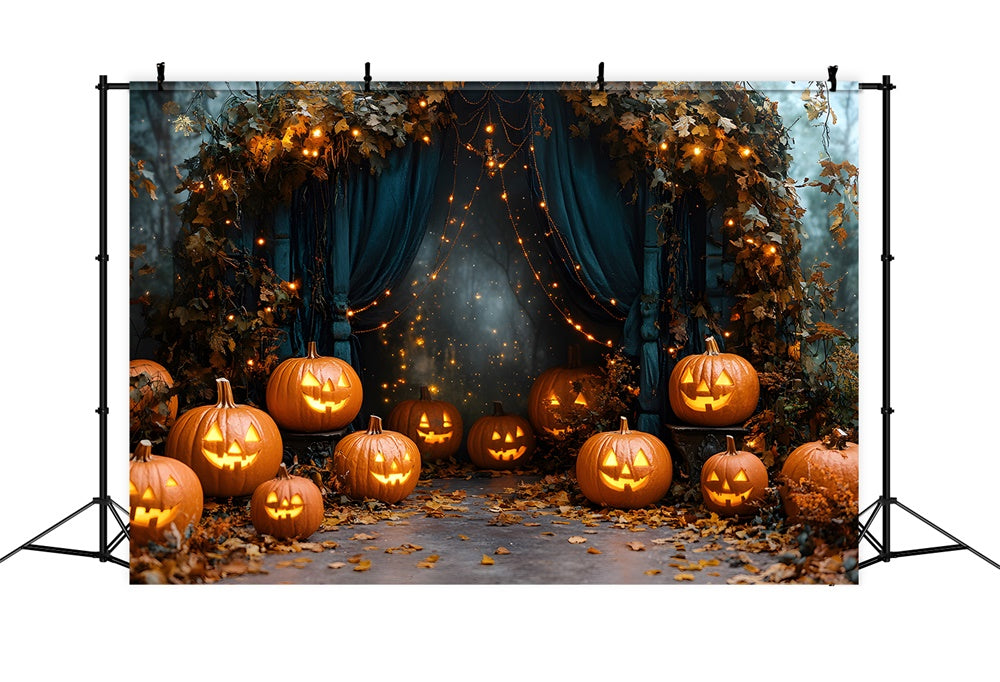 Halloween Pumpkin Lanterns String Lights Backdrop UK RR8-377