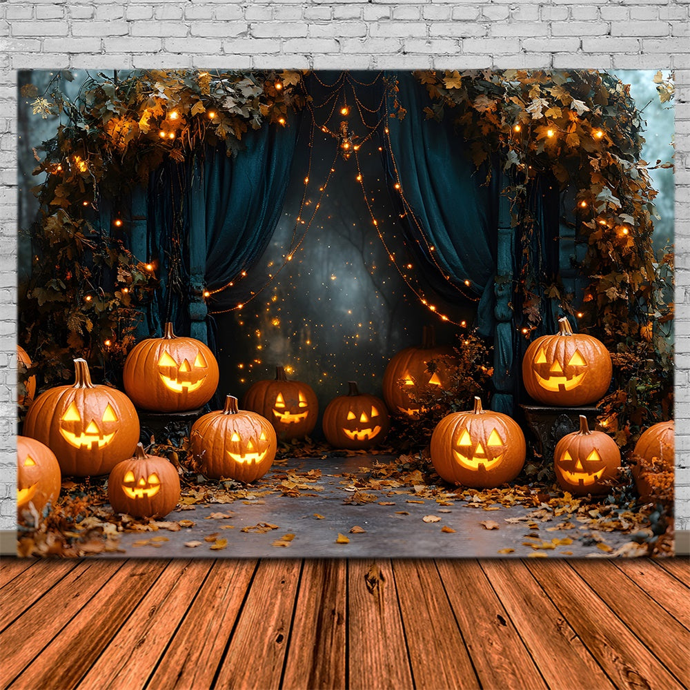 Halloween Pumpkin Lanterns String Lights Backdrop UK RR8-377