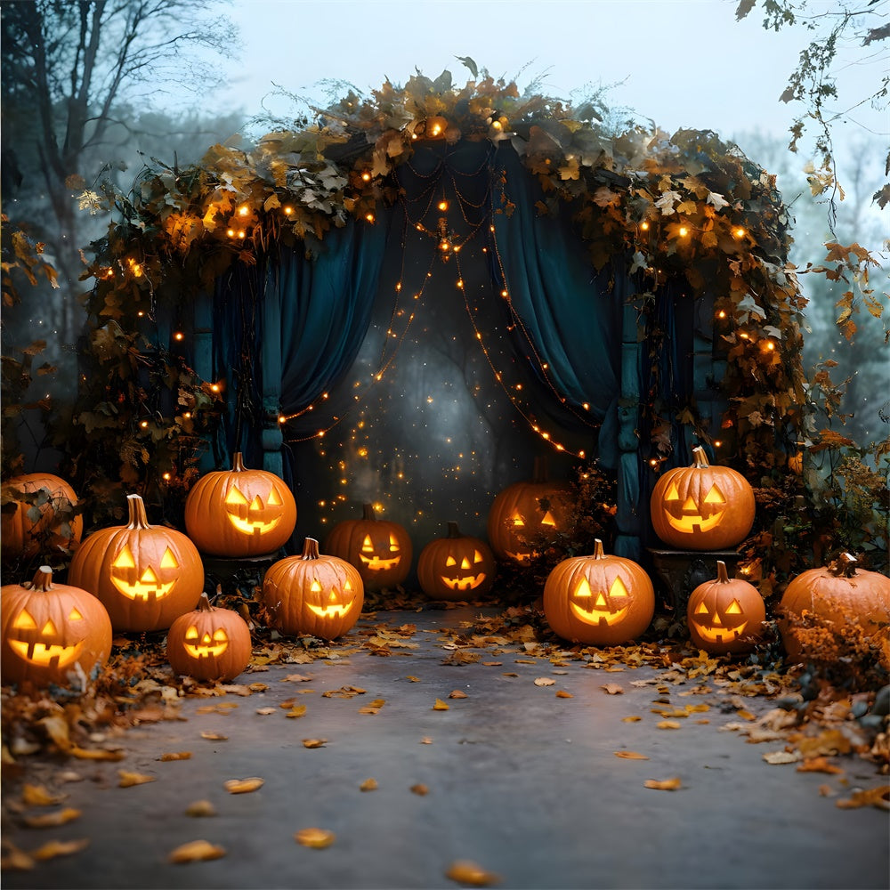 Halloween Pumpkin Lanterns String Lights Backdrop UK RR8-377