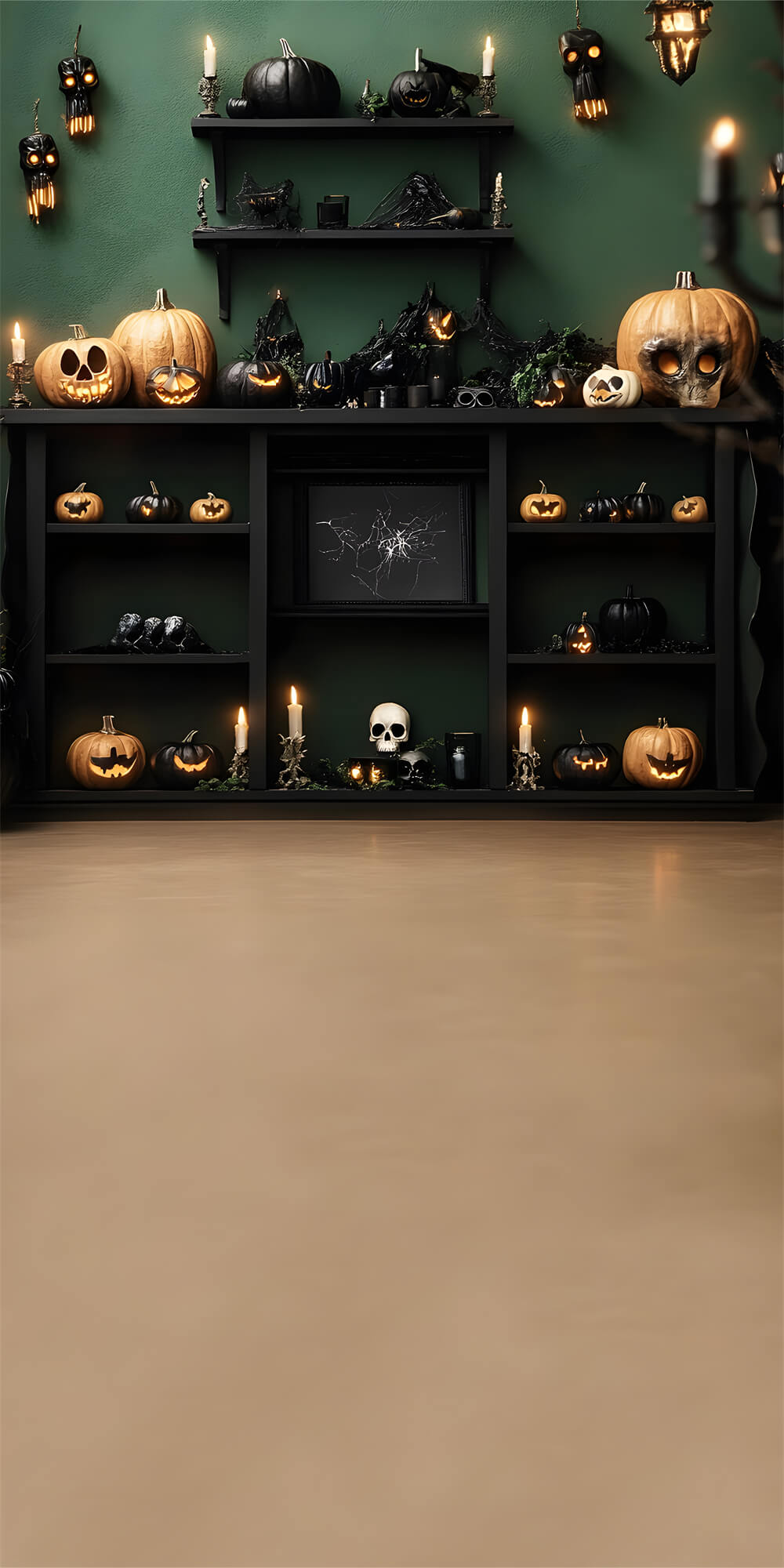 Halloween Sweep Spooky Room Evil Pumpkin Backdrop UK RR8-395