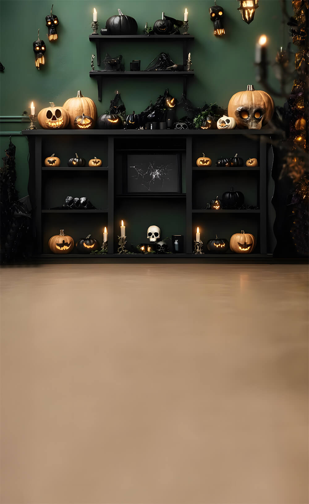 Halloween Sweep Spooky Room Evil Pumpkin Backdrop UK RR8-395