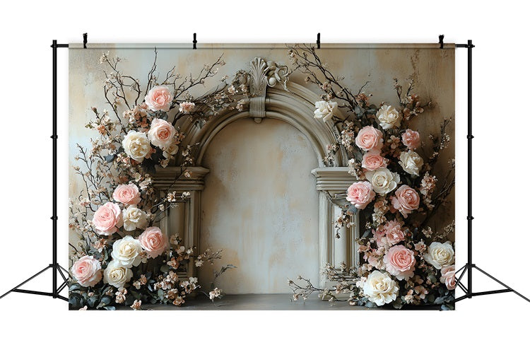 Elegant Floral Archway Boho Backdrop UK RR8-406