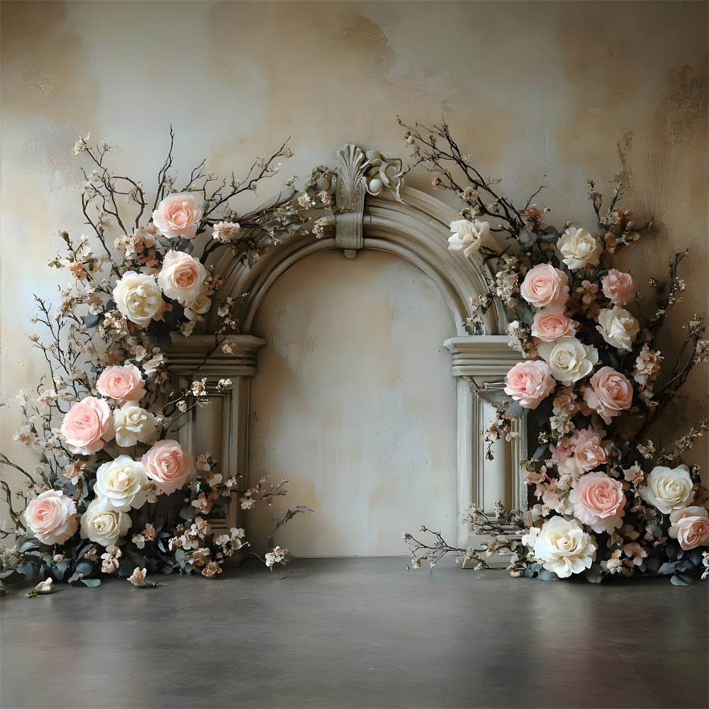 Elegant Floral Archway Boho Backdrop UK RR8-406