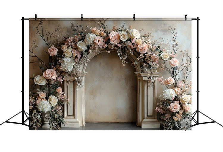 Rustic Rose Garden Arch Boho Backdrop UK RR8-407