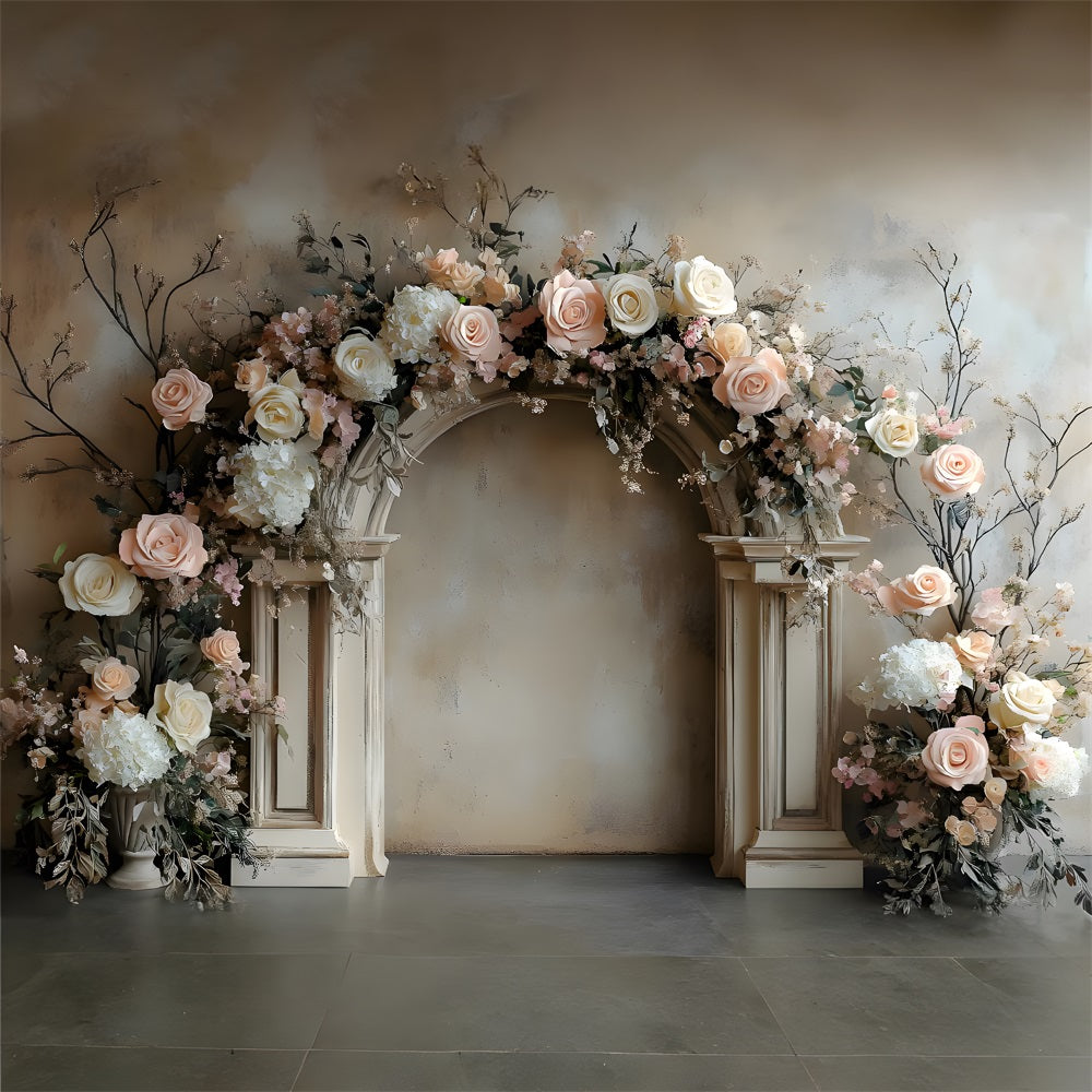 Rustic Rose Garden Arch Boho Backdrop UK RR8-407