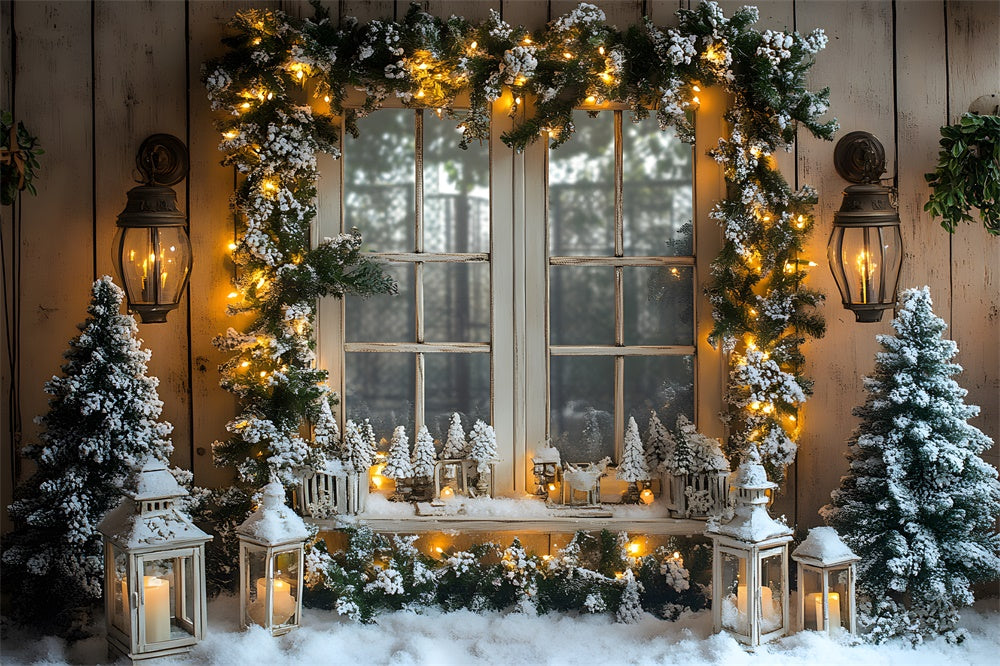 Christmas Lights Garland Window Backdrop UK RR8-41