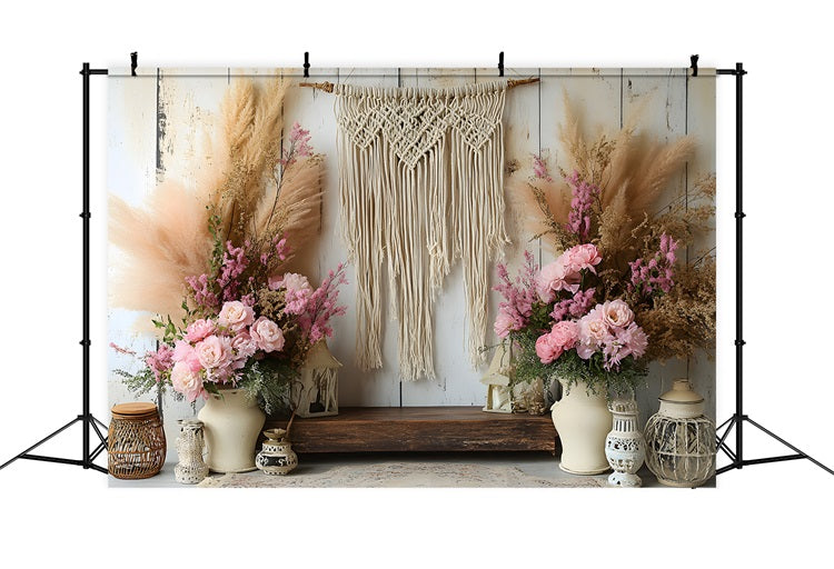 Rustic Boho Macrame Decor Backdrop UK RR8-416